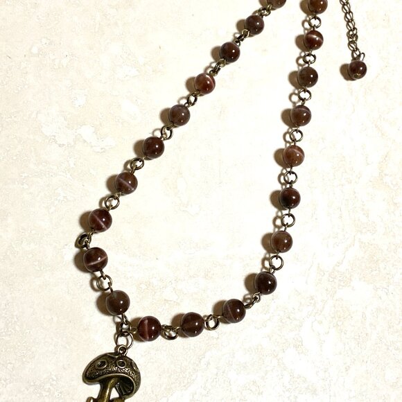 Cute Purple Cat's Eye Bronze Paw Print Heart Beat Adjustable Pendant Choker - Picture 2 of 15